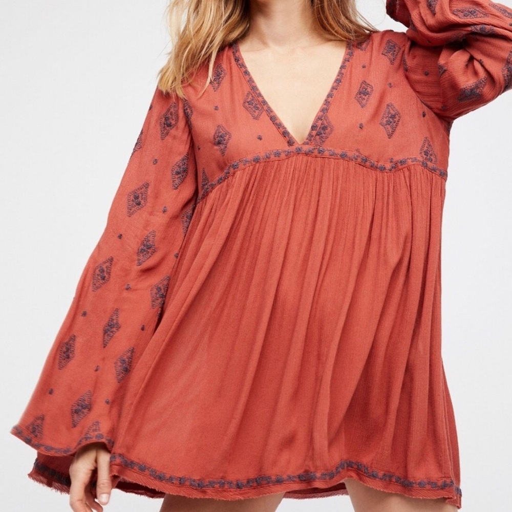 NWT Free People Diamond Embroidered Tunic